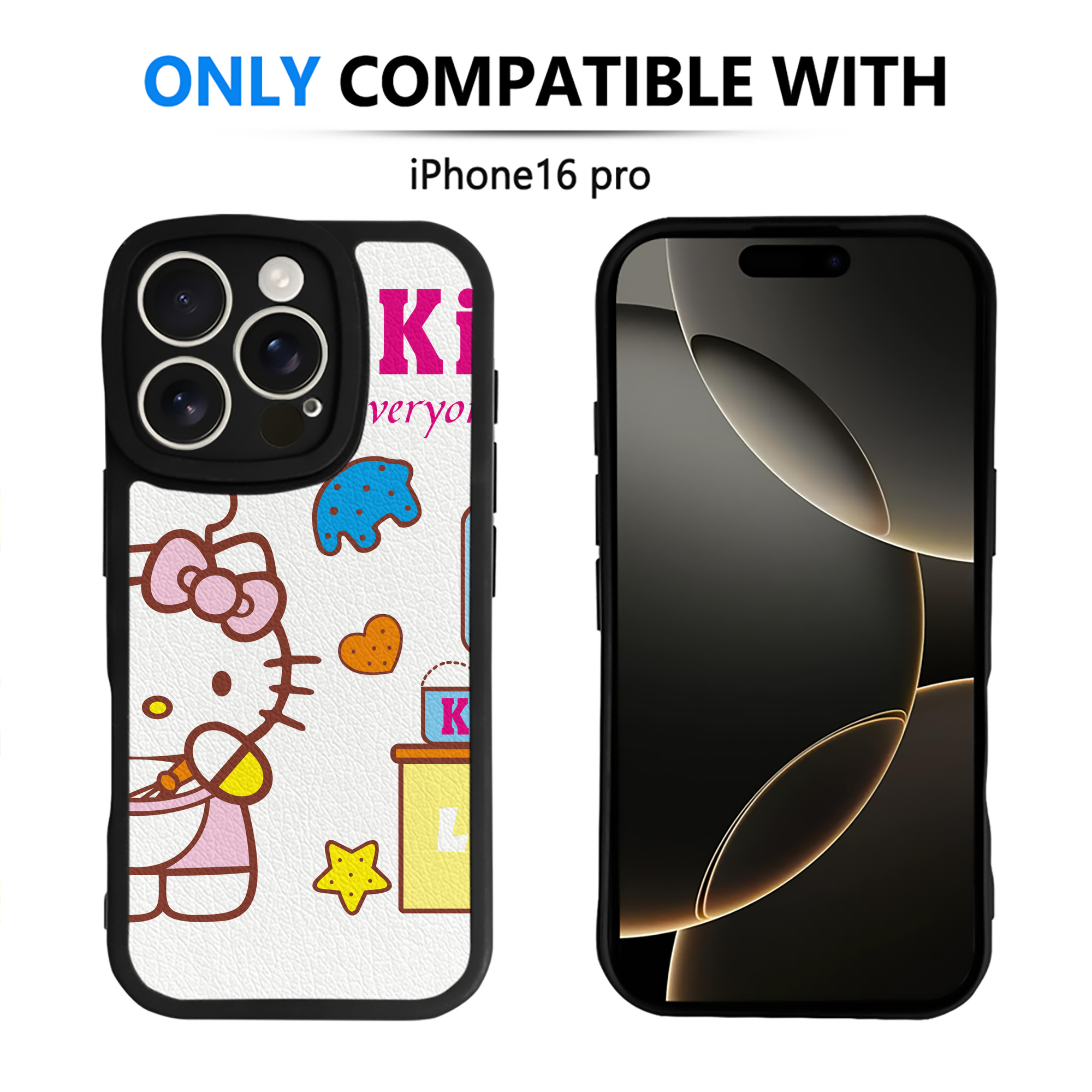 （画像用） Hello Kitty ハローキティ 【iPhone 16シリーズ対応】シリコンスマホケース（レザー調） 材質：シリコン